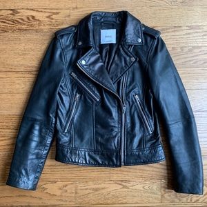 Mango leather biker jacket
